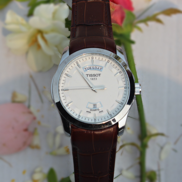 TISSOT QUARTZ 1853 Genuine Leather Watch | Day & Date